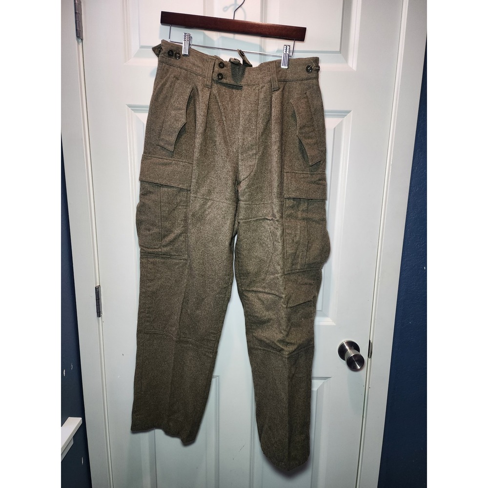 Vintage West German Military Wool Cargo Pants Olive Drab Field Rg Walker View 2
